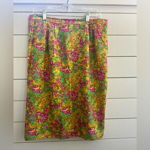 Boden Floral Colorful Summer Pencil Skirt